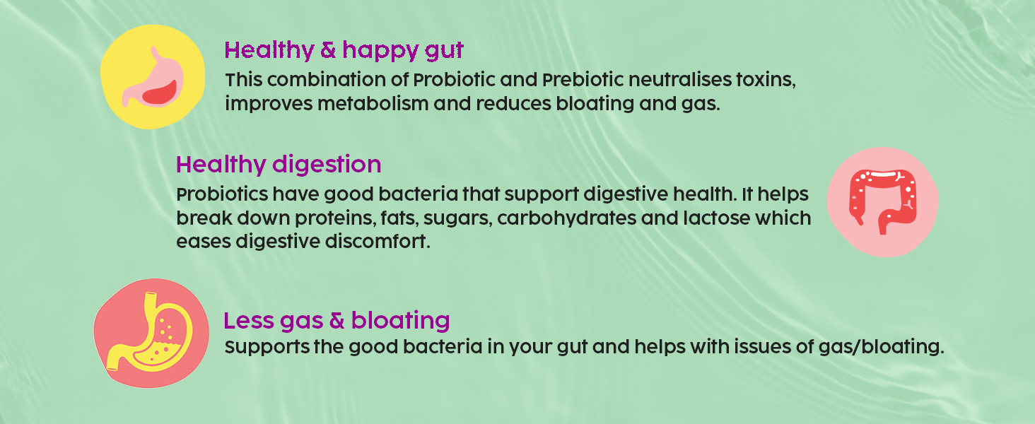PLIX - THE PLANT FIX Happy Tummy Pre+Probiotic 15 Effervescent Tablets For Good Gut,Digestion,Metabolism With 20 Billion Cfus,Vital Probiotic Strains,Pack Of 2 (Green Apple),2 Count,15 Capsules