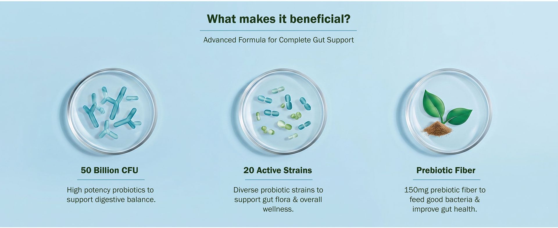 Nutrabud Probiotic Supplement 50 Billion CFU - 60 Veg Capsules - Probiotic for Gut Health Supplements - Supports Digestion & Immunity (60 Count (Pack of 1), Unflavoured)
