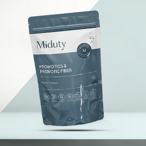 Miduty Probiotics Prebiotic Powder for Gut Health - Patented Lacto Bacillus Coagulans - Constipation Help- 150 grams