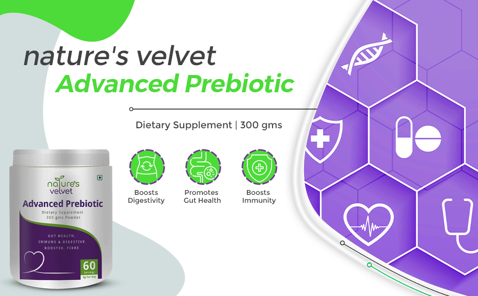 nature's velvet Advanced Prebiotics, Immune System Booster and Dietary Fiber Powder - 300g