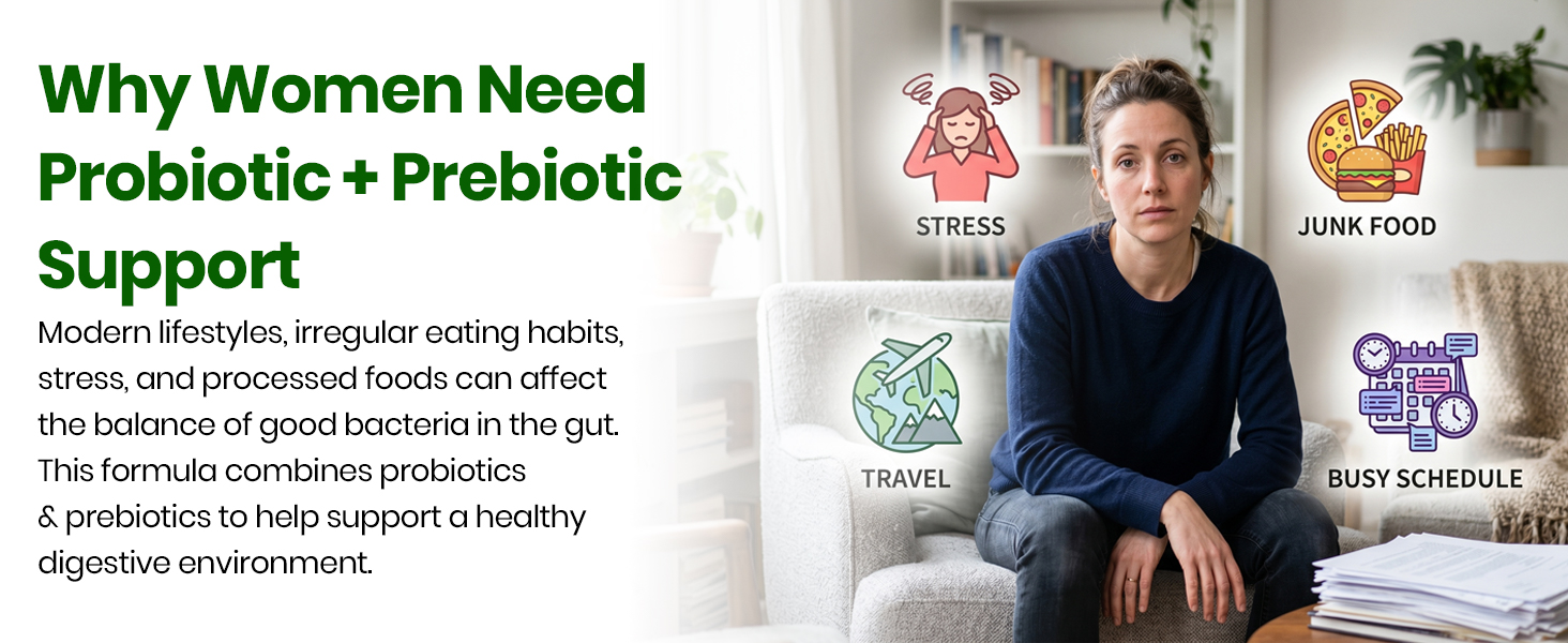 Vlado's Himalayan Organics Probiotics Supplement 60 Billion CFU+ Gut Health Supplements for women | 170mg Prebiotics and 24+ Clinically Proven Strains For Bloating, Gas, Indigestion, IBS, IBD, Gut Health – 60 Capsules for Women
