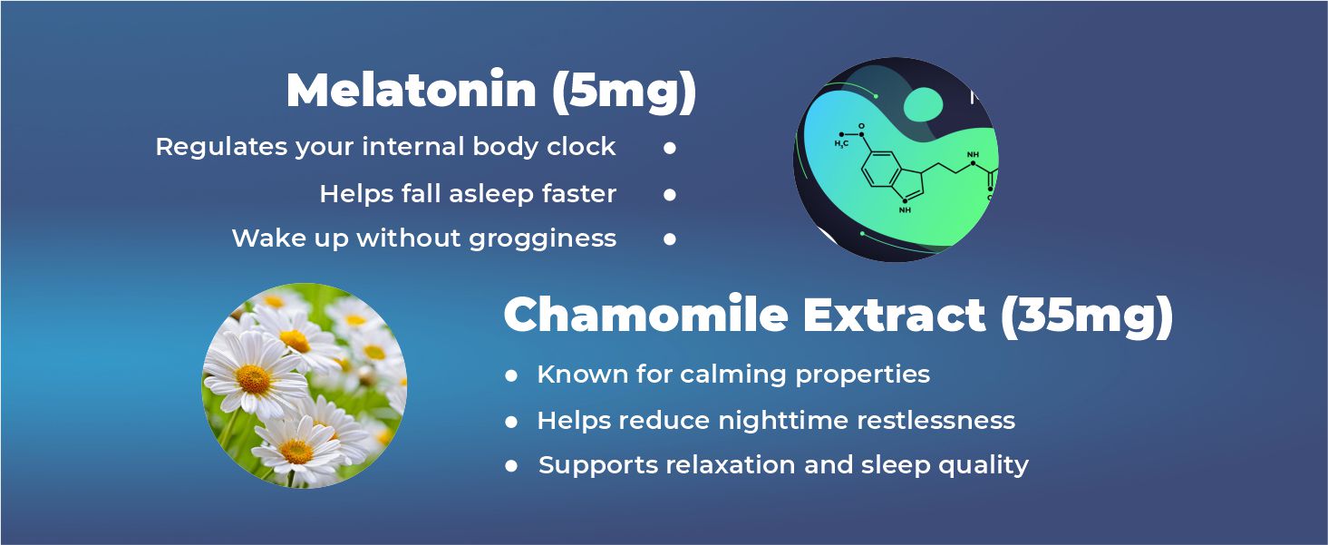 HealthAid Melatonin 5mg + Chamomile 35mg | Supplement to Support Relaxation, Restful Sleep & Immune Health | Non-Habit Forming | 30 Tablets (Pack of 1)