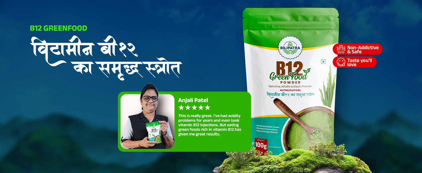 B12GreenFood Powder Plant Based Vitamin B12 Supplement 100g