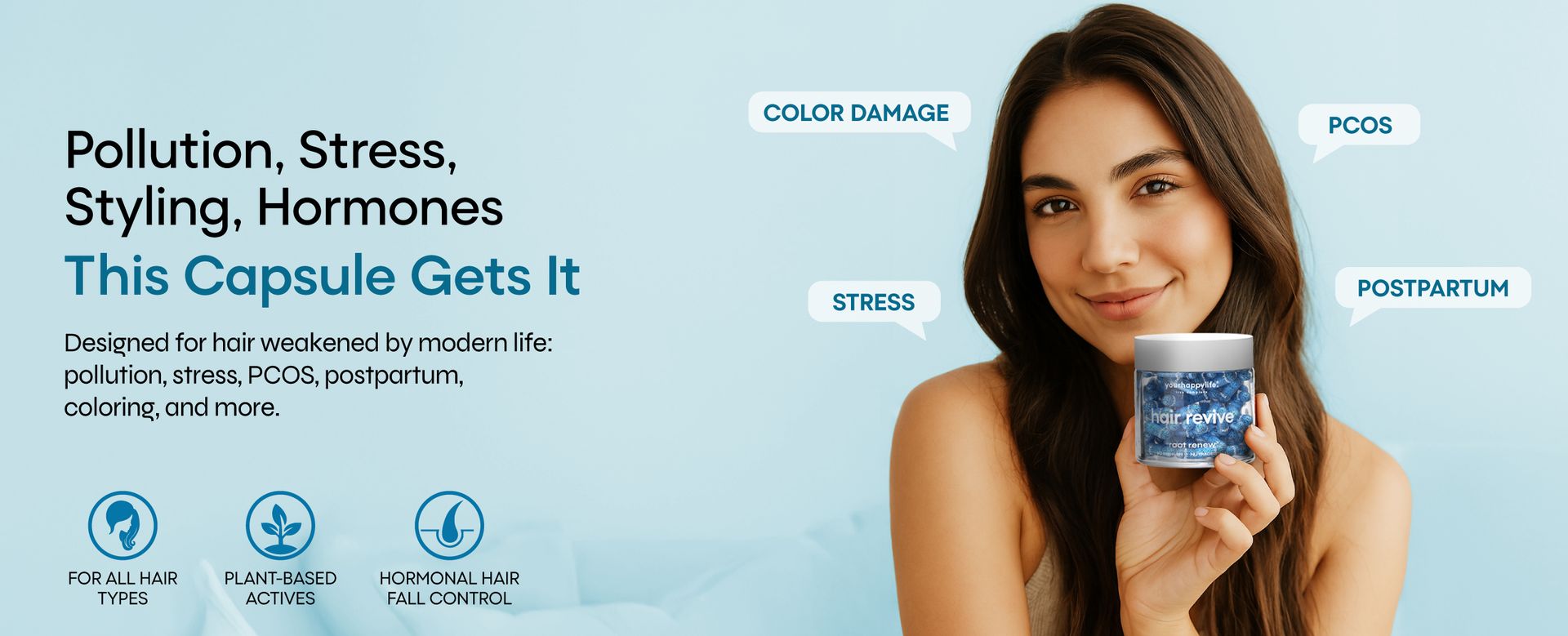 YourHappyLife 10,000 mcg Biotin Supplement for Hair with Keranat |DHT Blockers, Zinc, Essential Amino Acids | Bioactive Capsules for Stronger, Healthier and Shinier Hair & Nails - 60 Vegan Capsules