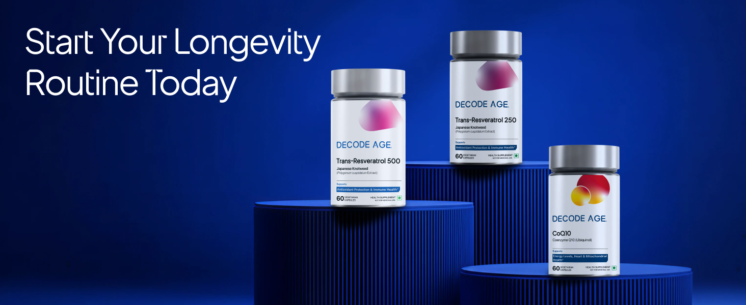 Trans-Resveratrol 500 mg | Pure Antioxidant & Anti-Aging Supplement | Supports Cellular Repair, Heart Health & Healthy Inflammation Response | High Bioavailable Japanese Knotweed Extract | Decode Age