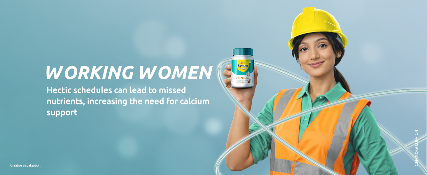 Supradyn Naturals Calcium with Vitamin D & Magnesium (60 Tablets) from India’s No. 1 Multivitamin Tablet Brand | 100% Veg Calcium Tablets for Women and Men | Supports Bone Strength, Muscle Function & Joint Health