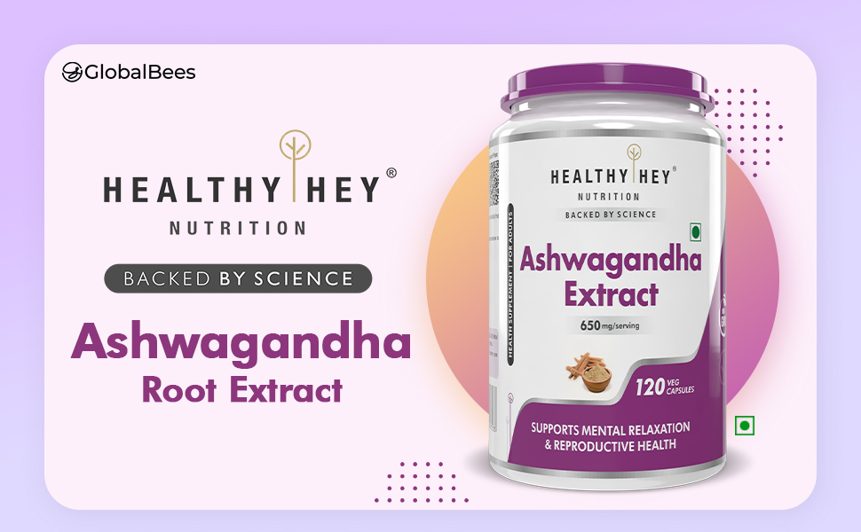 HealthyHey Nutrition Ashwagandha Powder Withania Somnifera | 100% Natural Ashwagandha Capsules - Ashwagandha Rejuvenates Mind & Body-120 Ashwagandha Capsules