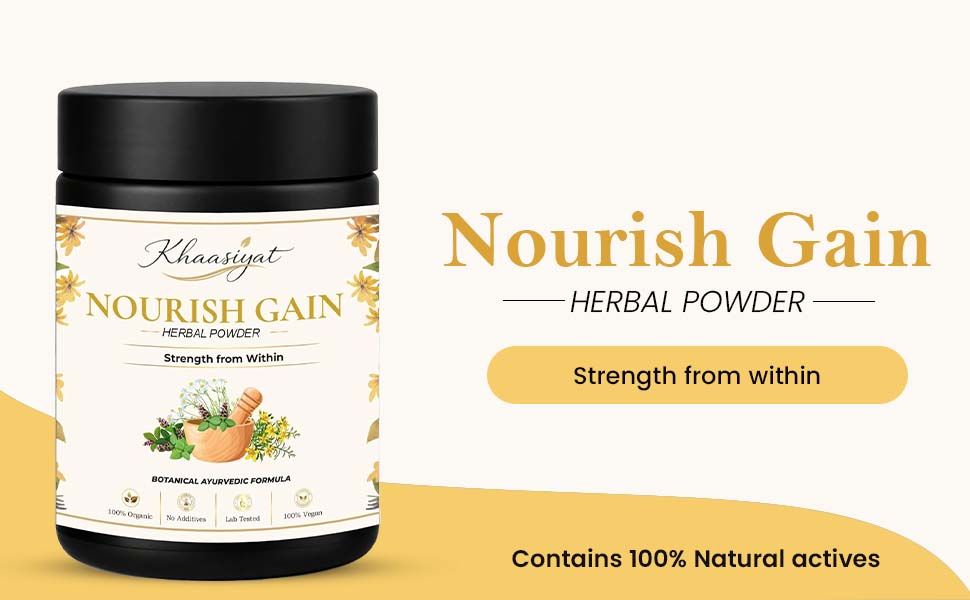 NourishGain Powder | Ayurvedic Weight & Strength Nourishment | Natural Muscle Mass Gainer | 100gm