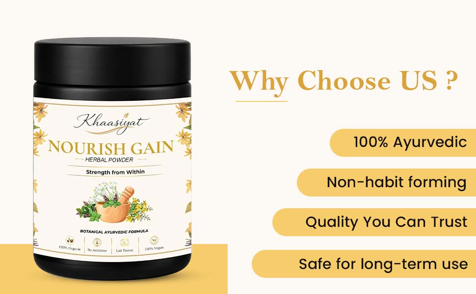 NourishGain Powder | Ayurvedic Weight & Strength Nourishment | Natural Muscle Mass Gainer | 100gm