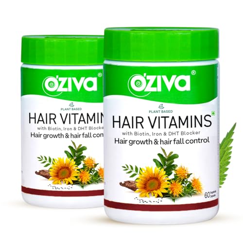 OZiva Hair Vitamins, Hair Growth, Hair Fall Control Supplements,120 capsule
