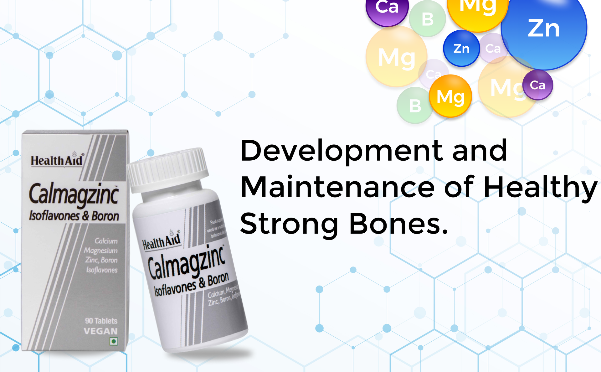 HealthAid Calmagzinc – 90 Tablets Best For Growing Kids, Elderly Men & Women, Athletes | No More Weak Bones, Dental Problems, Or Muscle Cramps