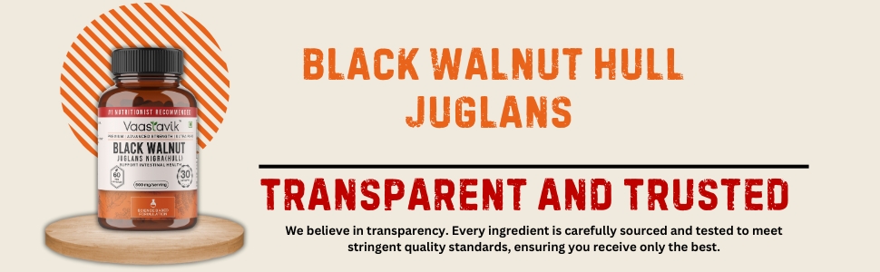 Vaastavik Black Walnut Hull Capsules Juglans Nigra Supplements 500 mg
