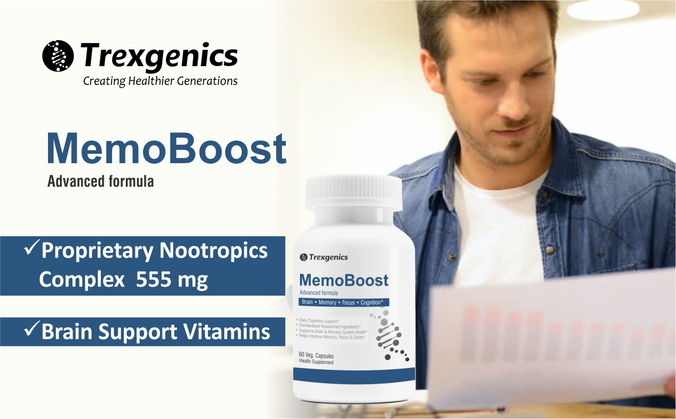 Trexgenics Nootropic Memoboost Max High Strength Advanced Natural Herbs & Vitamin Complex (2)