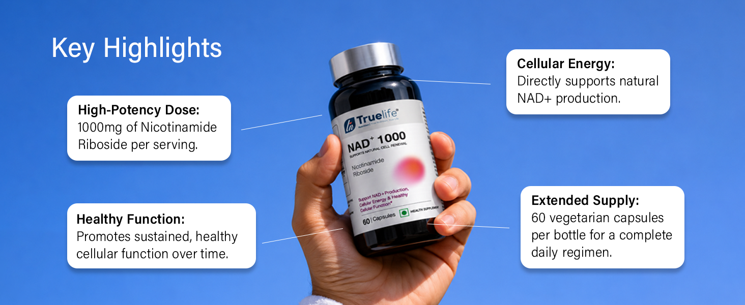 NAD+ 1000mg Nicotinamide Riboside (NR) – Vegan NMN Alternative for Cellular Energy, Anti-Aging & DNA Repair | 60 Veg Capsules, 1-Month Supply | Non-GMO, Sugar & Gluten Free