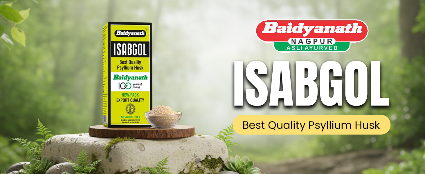 Baidyanath Asli Ayurved Isabgol - Psyllium Husk Powder 200 gm | Effectively Relieves Constipation | Premium Dietary Fiber Supplement For Digestion | Gluten-Free | Plantago Ovata, Husk