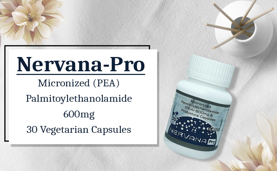 Nervana Pro by LeeWell Micronized Palmitoylethanolamide 600mg (PEA), with Lactobacillus acidophilus, Nerve Pain Relief, Nerve Damage, Nerve Blocks, Nerve irritation- 30 Capsules