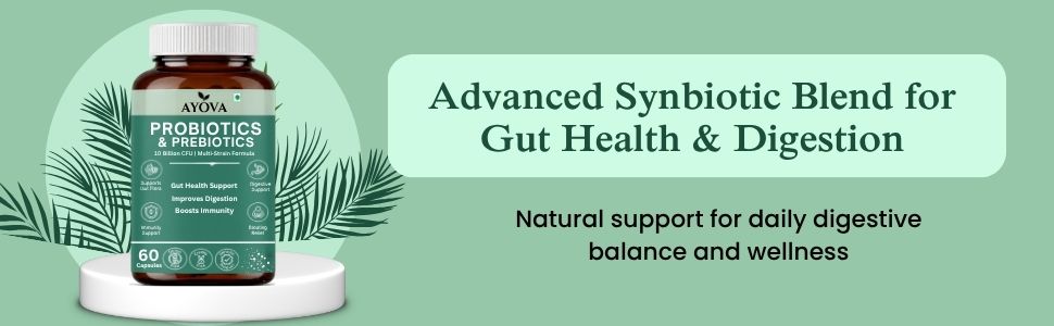 Probiotics & Prebiotics Capsules | 10 Billion CFU Multi-Strain Probiotic Supplement | Gut Health, Digestive Support & Gut Flora | Gluten Free | 120 Capsules
