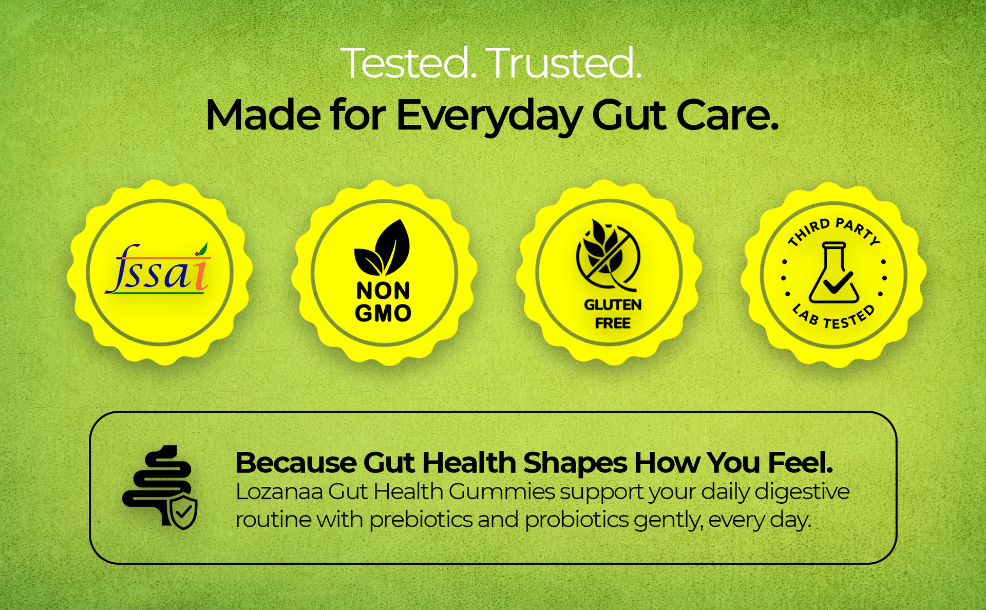 Digestive Health Gummies – For Constipation, Gas, Bloating & Indigestion | Pre + Probiotic Gummies | 30 Pieces