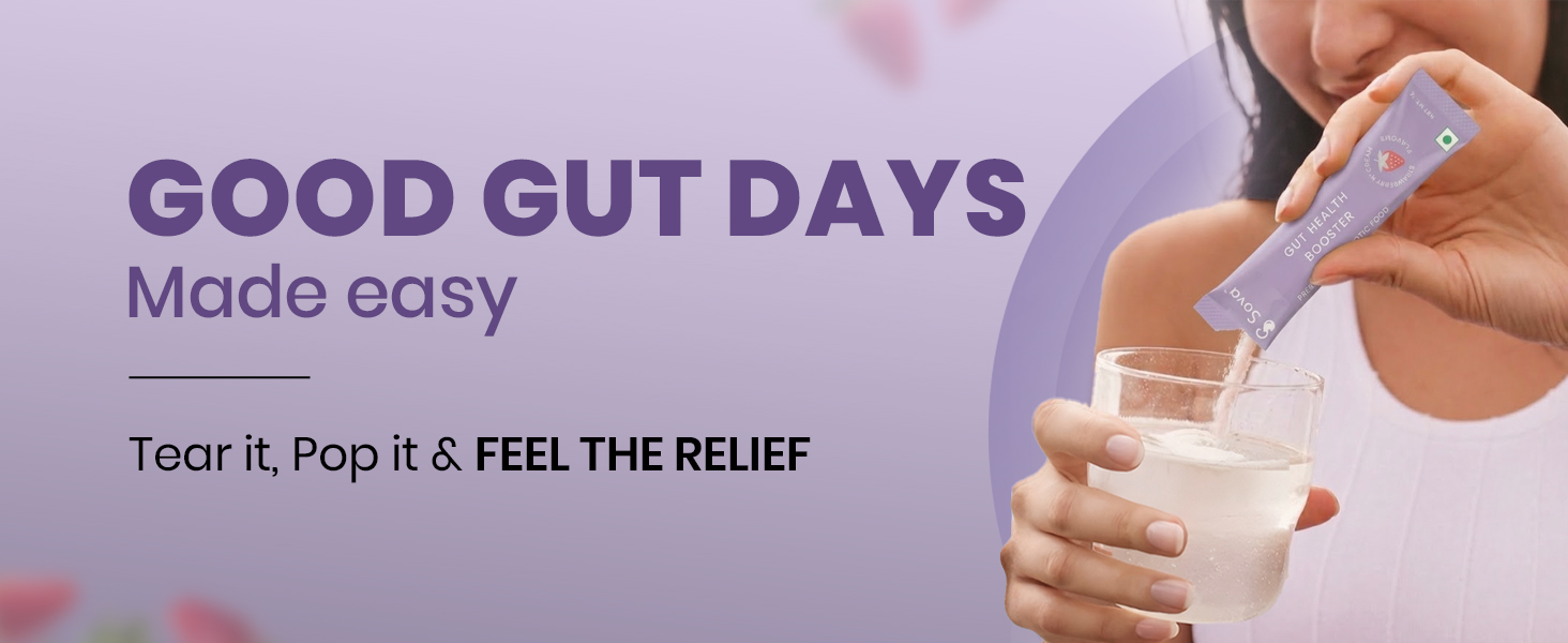 Sova Gut Health Probiotics for Gut Detox Microbiome Balance, Better Immunity, Digestion & Nutrition Absorption | No Added Sugar | 15 Billion CFUs | 15 Vegan Sachets For Men and Women | Gut Set Go