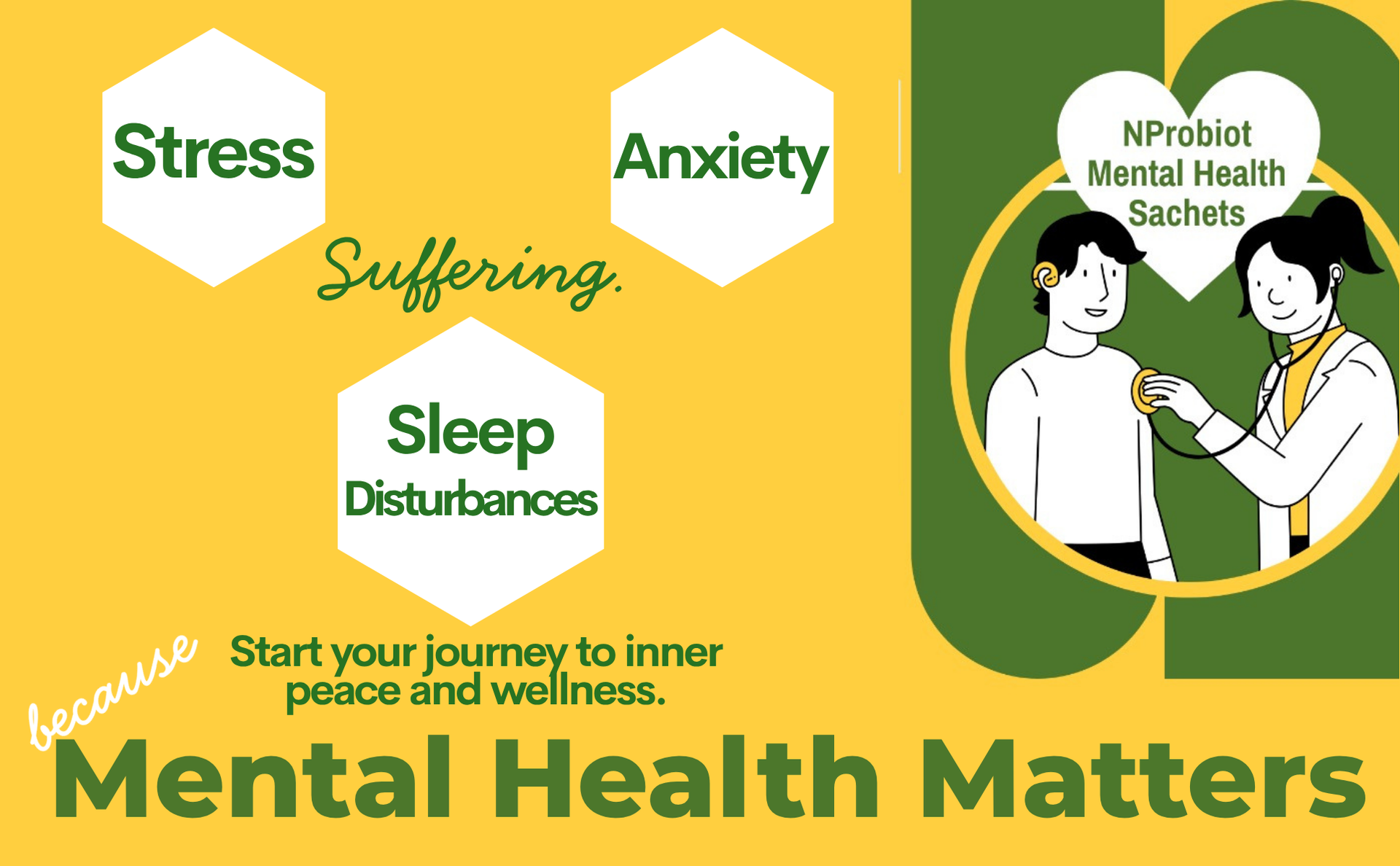 Mental Health Probiotics & Prebiotics Sachets | Stress I Anxiety I Depression I Disturbed Sleep I Cognitive health I Brain Health