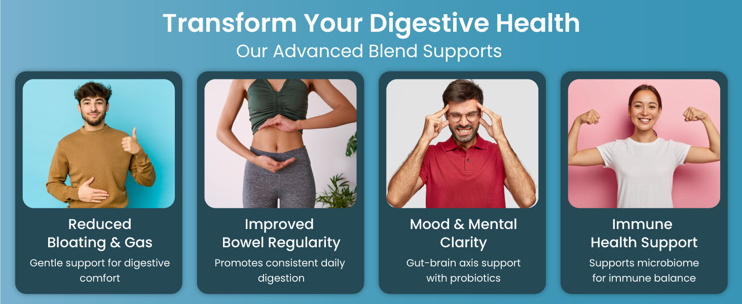 Gut Army Prebiotics & Probiotics - 10 Unique Strains Blend -100 Billion CFU - With Inulin & Probiotics Blend - Supports Gut Digestion Health & Bowel Movement - 60 Capsules By ZEROHARM - 5 Pack