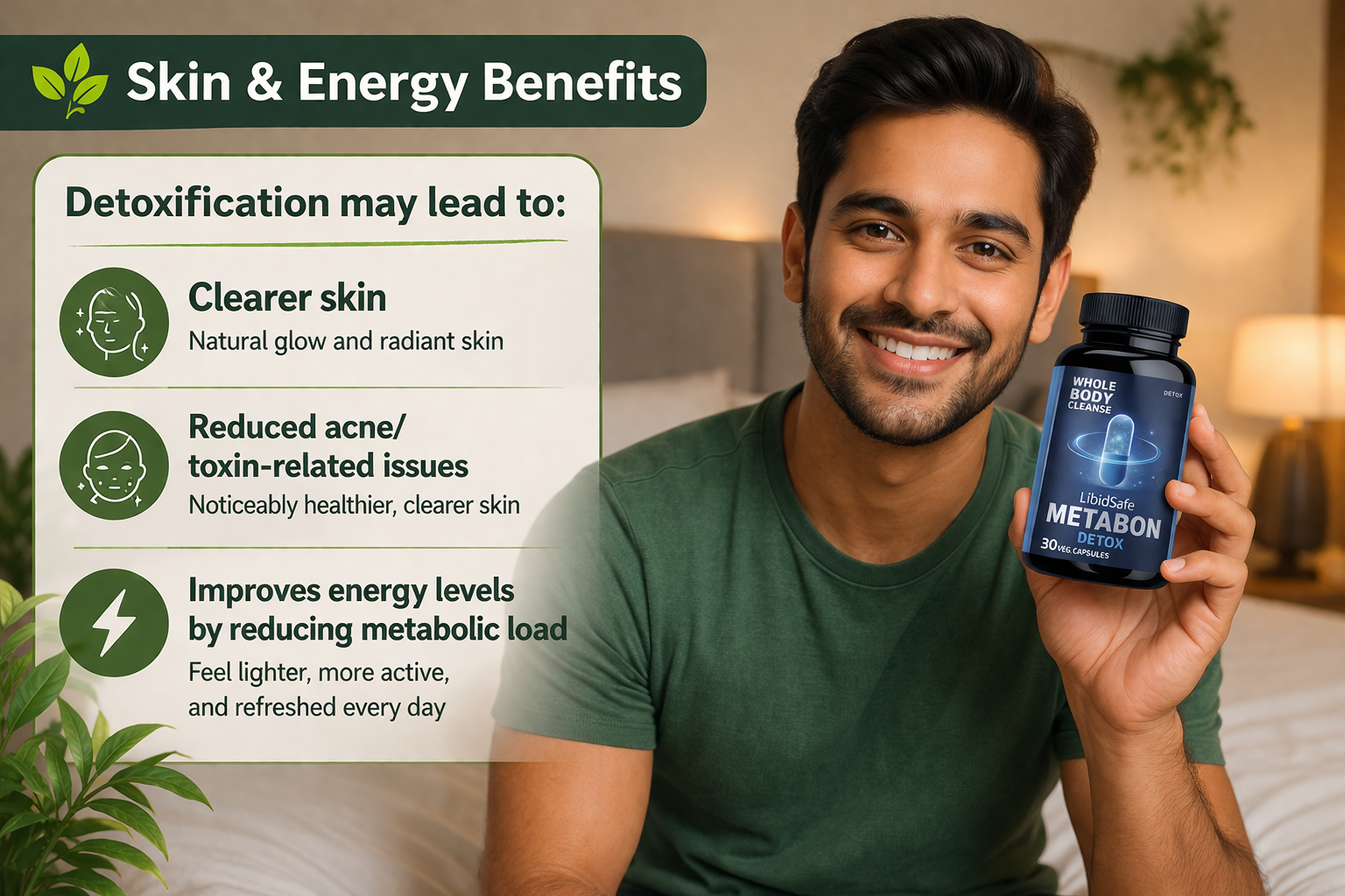 Premium Metabon Detox Capsules – Metabon Whole Body Cleanse Formula with Improved Absorption and Natural Ingredients for Effective Detoxification and Improved Energy Levels