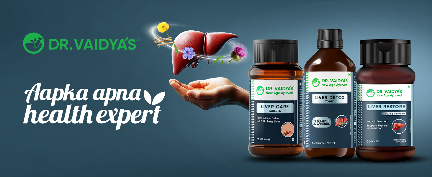 Dr. Vaidya’s Liver Restore Tablets with Milk Thistle and Dandelion | 600mg Silymarin | Ayurvedic Liver Detox & Care Supplement | Supports Liver Health, Cleansing, Digestion & Metabolism | 30 Tablets, Pack of 1