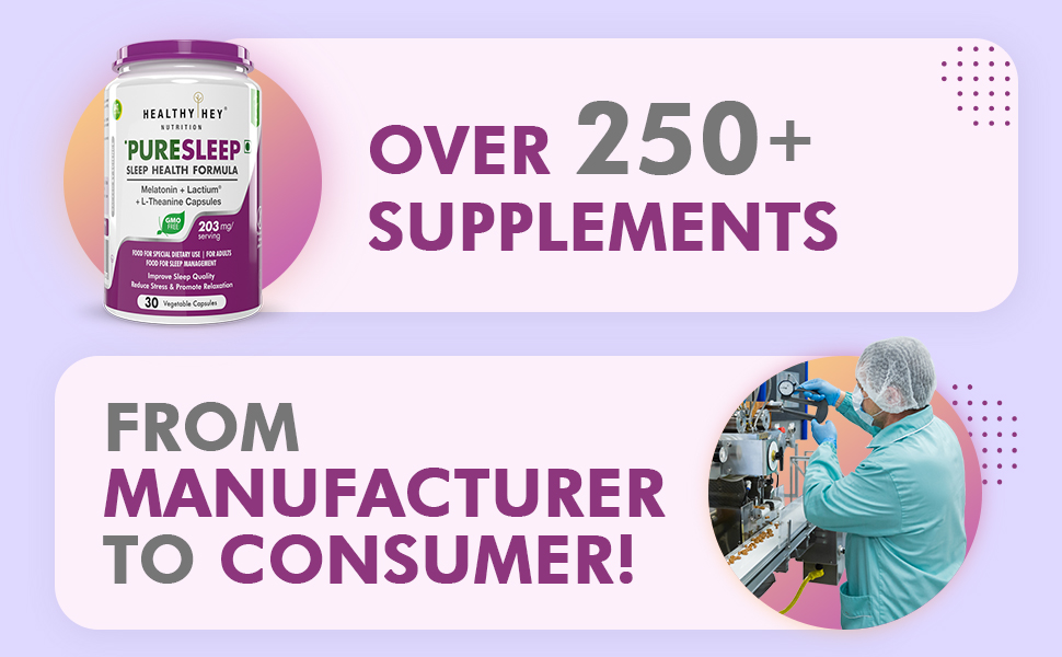 HealthyHey Nutrition #1 Sleep Supplement | Sleep Better, Sleep Longer, Reduces Anxiety & Stress | Non-Habit Forming | 30 Vegetable Capsules | Formula with Melatonin, Lactium & L-Theanine - Non-GMO
