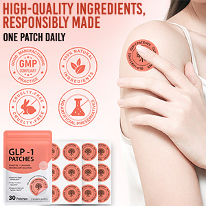 GLP-1 Support Patches for Weight Management & Metabolism Support | Easy Daily Use, Comfortable Adhesive, Non-Invasive Wellness Aid | 30 Count Patch Pack