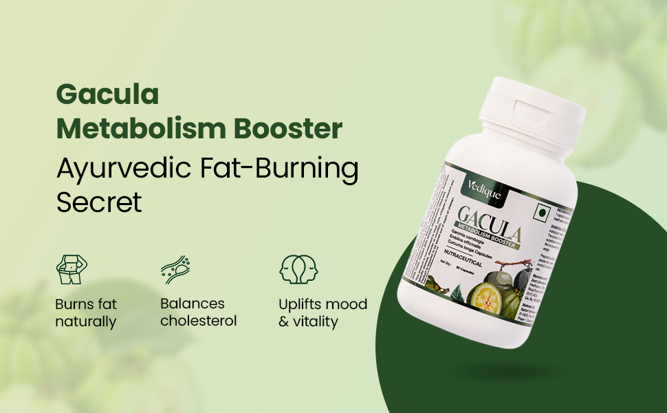 Gacula Metabolic Support Supplement | Keto Fat Burner Weight Loss Products Supplement | 3-in-1 Garcinia, Curcumin & Amla Capsules | Advanced Weight Management, Natural Energy & Antioxidant Support | 60 Vegan Capsules Each Pack ( Pack of 2 )