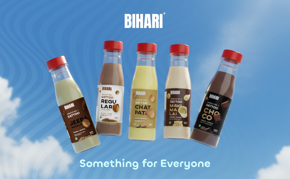 BIHARI SATTU | Chatpata Sattu Drink Pack of 24 Bottles | Flavour sattoo | Roasted Gram Beverage | High Protein & Fiber | Gluten Free | 100% Natural