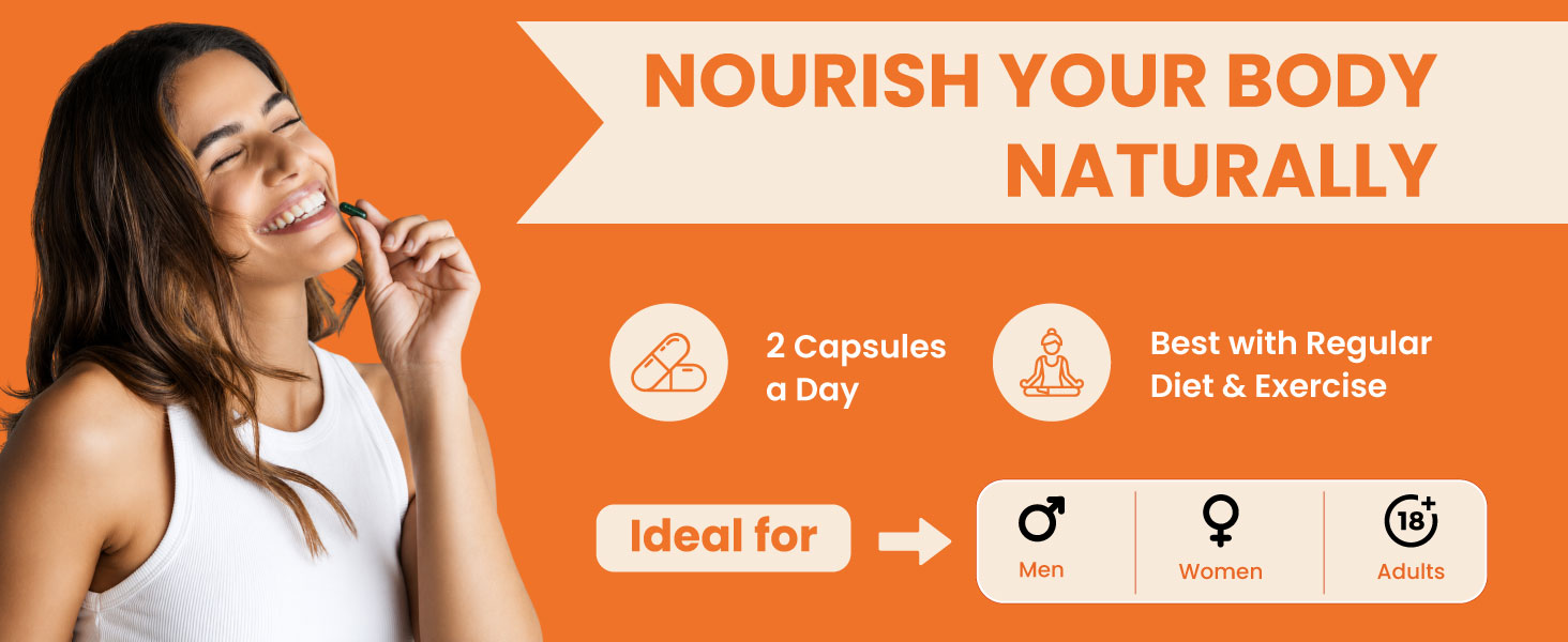 ZeroHarm GainWell Capsules | Ayurvedic Weight Gainer Supplement | Kaunch Beej, Kulanjan, Shatavari, Ashwagandha & Vidarikand | Improves Digestion, Appetite & Nutrient Absorption | 60 Capsules