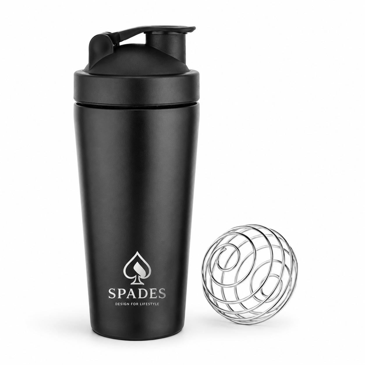 SPADES 750ml Stainless Steel Protein Shaker Bottle with Mixing Ball | Leak Proof Gym Shaker for Protein & Pre Workout Drinks gym bottle shaker for gym (Blue)