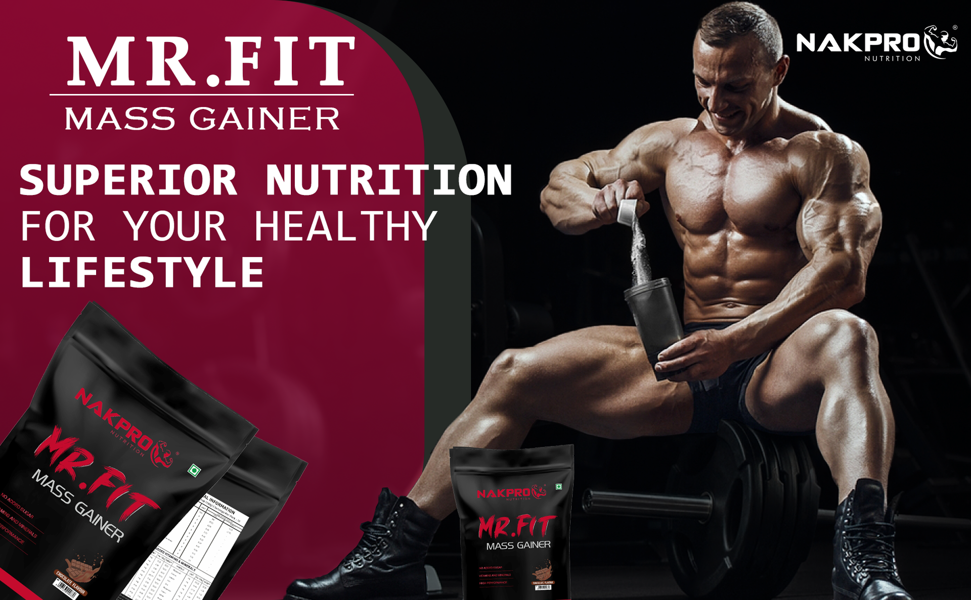 NAKPRO Mr. Fit Super Fast Weight Gainers/Mass Gainers Powder (1 Kg, Vanilla)