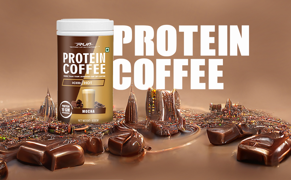 Ripped Up Nutrition Protein Coffee | Neat 10g Protein Per Scoop | Versatile Usage - A Pre-Workout or Anytime Meal Replacement Shake| (Regular, 500gm)
