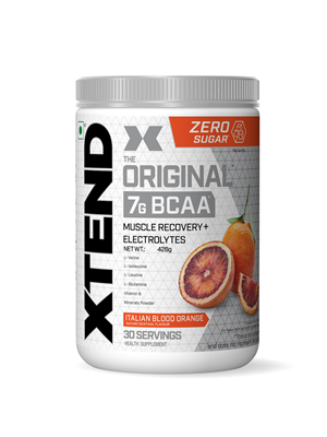 XTEND Original BCAA Powder (Italian Blood Orange), 7g BCAAs in 2:1:1 Ratio, Intra Workout Support with Glutamine & Electrolytes, Amino Acids for Hydration & Muscle Recovery, 426 gm, 30 Servings