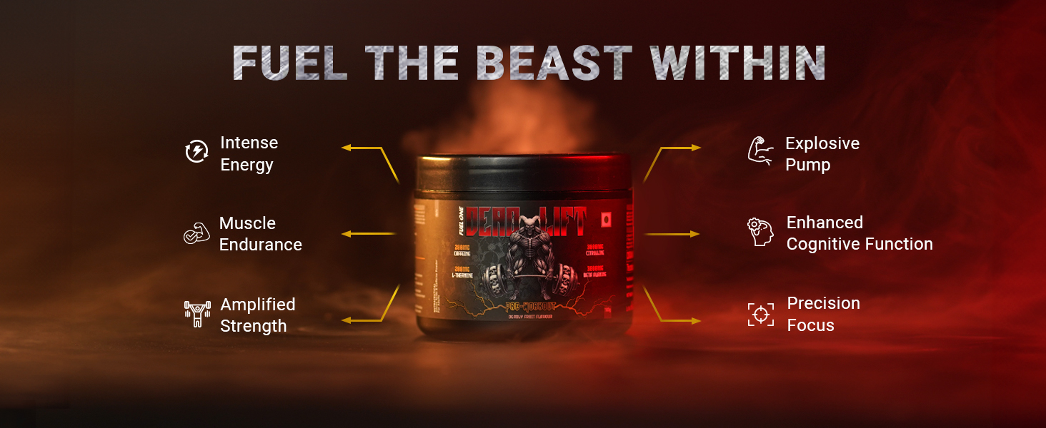 FUELONE Dead-Lift Pre-Workout, Deadly Fruit, 100g