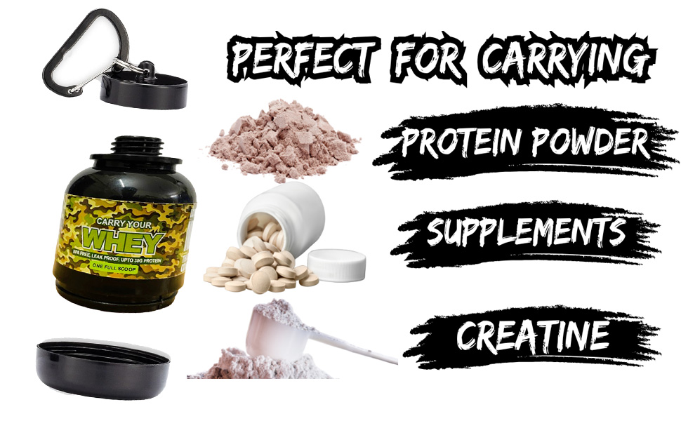 Amazing Whey loader Protein Carry Funnel Portable Protein Whey or Supplement Powder Combo Pack of 2 Carrying Whey Funnel and Container Box with Key-Chain (BLACK) 30 ml, Plastic