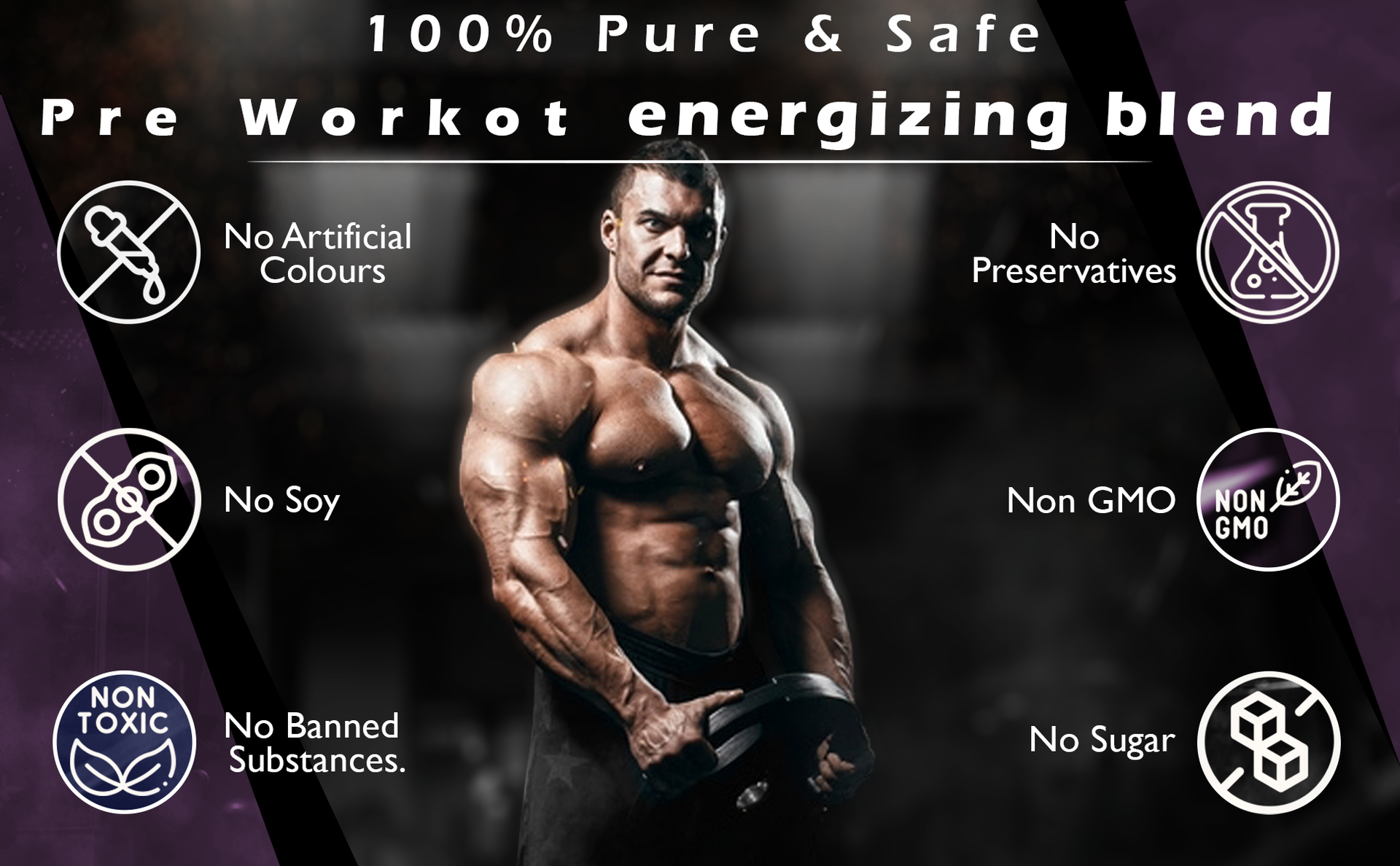 Nakpro Pre Workout Supplement (Blueberry, 100g Powder) with 100mg Caffeine, 1200mg Creatine Monohydrate and 1200mg Citrulline|Helps in Lean Muscle Building, Improves Workout Performance - 20 Servings