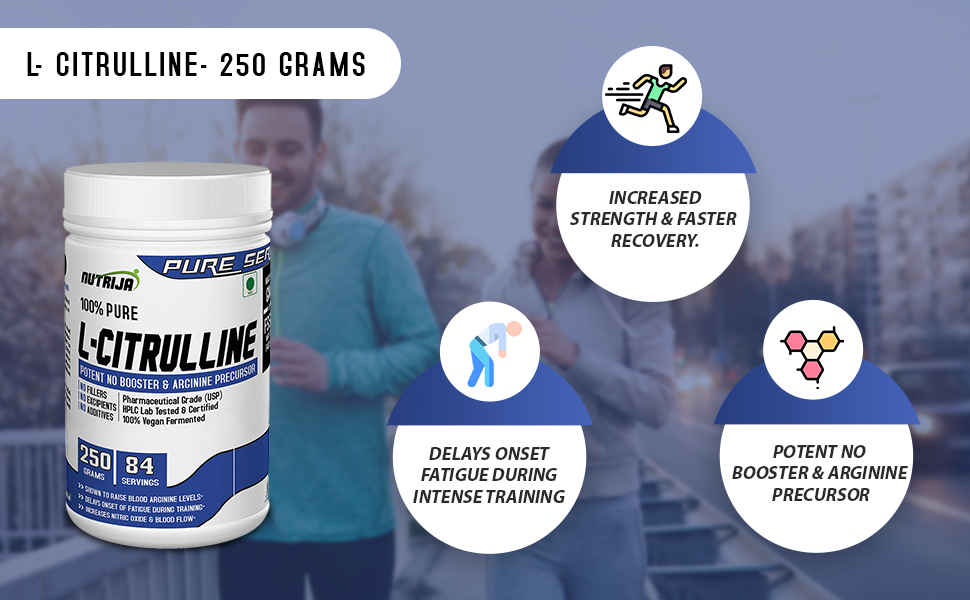 NutriJa L-Citrulline Powder - 250g | Pure L-Citrulline 3000mg Free Form Amino Acid | Pre Workout Supplement for Gym, Training & Sports Nutrition | Pineapple Flavor | 83 Servings