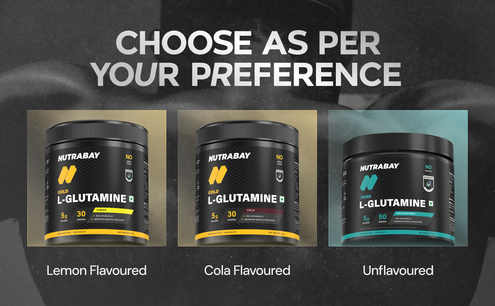Nutrabay Gold L-Glutamine Supplement Powder 180g, Cola Flavor – Post Workout Amino Acid for Muscle Growth & Recovery | 100% Authentic Supplement | No Banned Substances | Tested for Purity