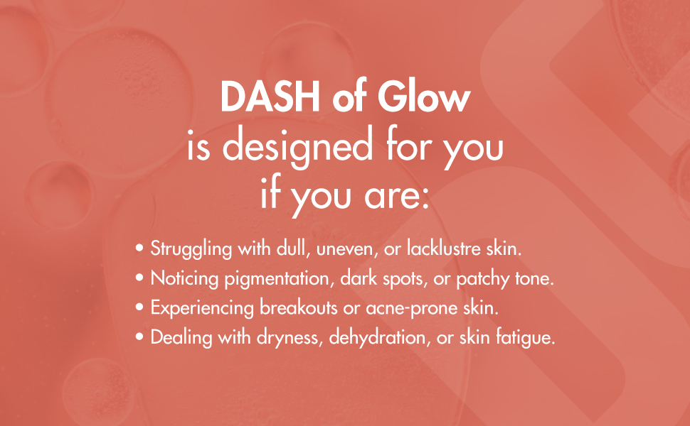 DASH OF GLOW Skin Glow Shots | Supports Pigmentation Control, Acne-Prone Skin & Hydration | Glutathione, Hyaluronic Acid & Vitamin C | Pack Of 30 (30 X60 ML) Wellness Shots