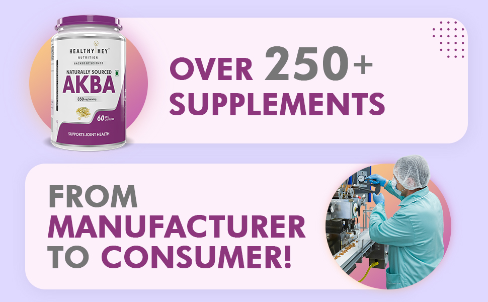 HealthyHey Nutrition AKBA with 85% Boswellic Acid & Curcumin - 100% Natural - Joint Health Supplement-60 Veg Capsules Acetyl-keto-beta-boswellic acid