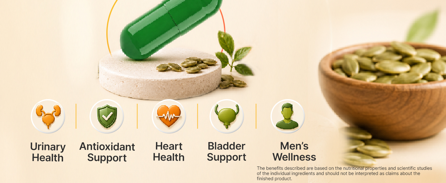 INLIFE Pumpkin Seed Extract Supplement 500mg, Hair Prostate, 60 Capsules