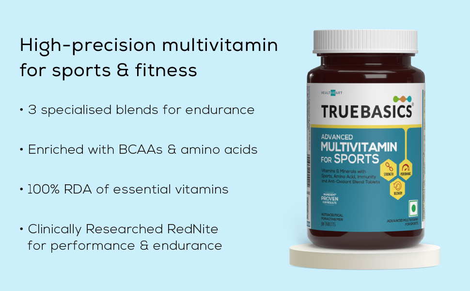 TrueBasics Advanced Multivitamin For Sports & Fitness, 30 Tablets