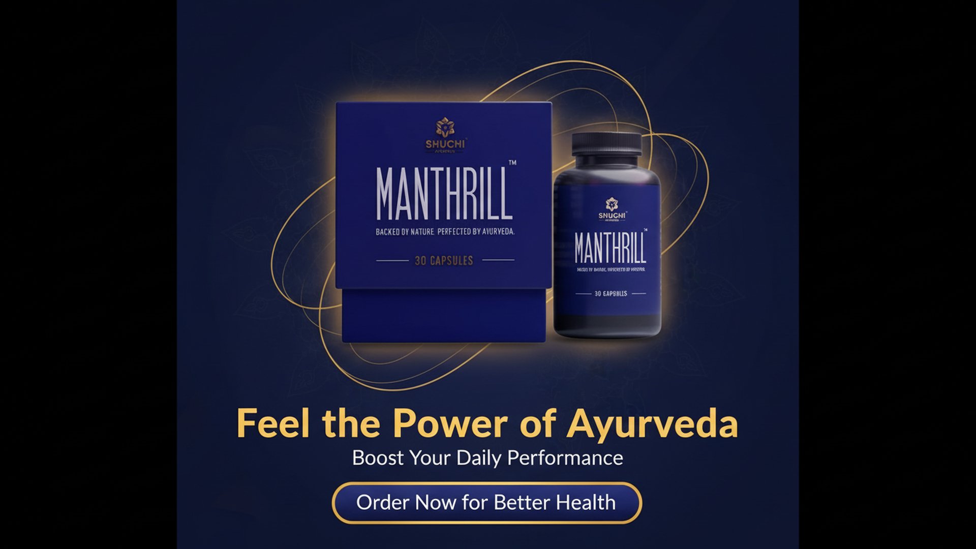 Manthrill Men's Vitality Capsules | Ayurvedic Men's Wellness Support | Energy, Strength & Lifestyle Balance | 30 Capsules | Pack of 2