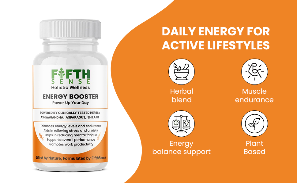 Energy Booster,Ayurvedic Daily Performance Supplement,Ashwagandha with B-Complex for Stamina, Strength & Vitality,60 Veg Capsules