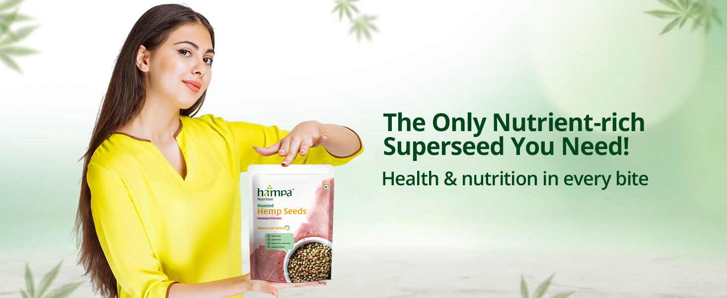 Hampa Roasted Hemp Seeds for Eating - 300g | Himalayan Pink Salt