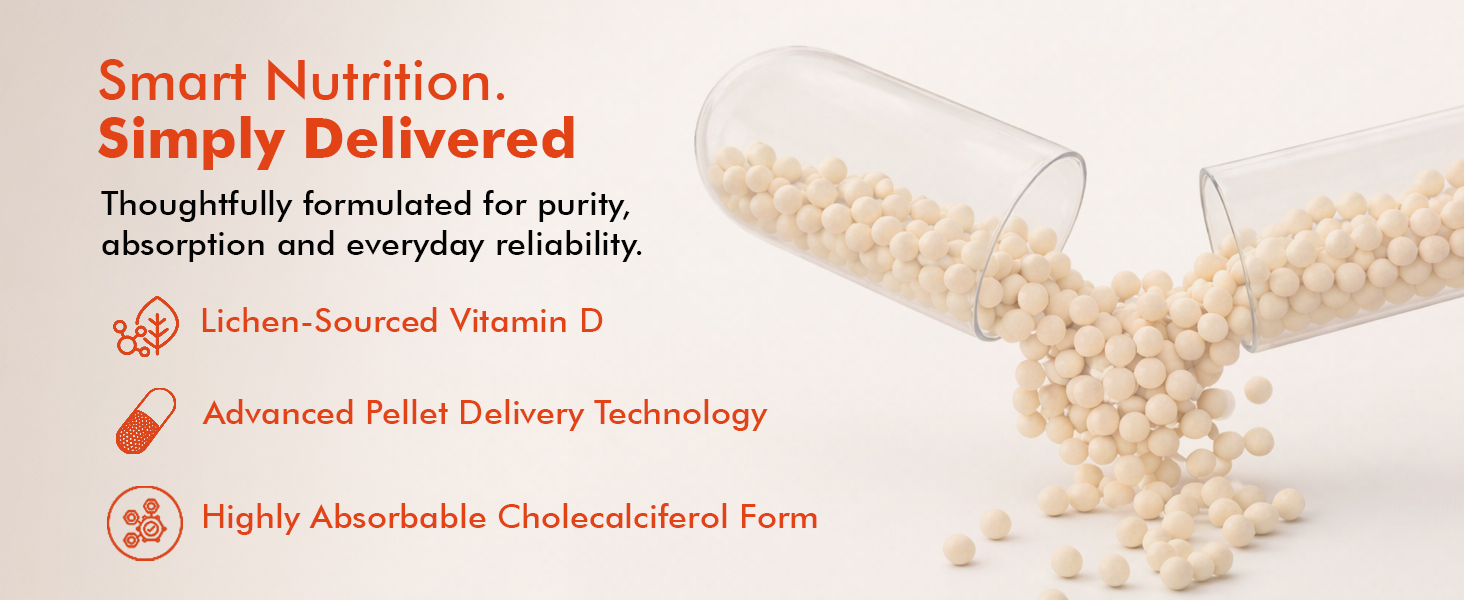 Dr. Morepen Triple Complex Vitamin D3 | 600 IU D3 + 55mcg K2 MK-7 + B12 | Supports Bone Strength, Calcium Absorption & Immunity | Plant-Based | 60 Capsules