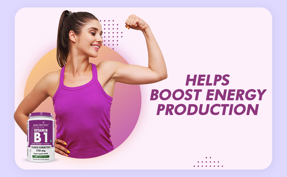 HealthyHey Nutrition Vitamin B1 Thiamine -120 Veg Capsules
